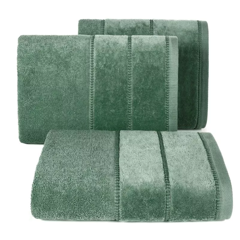 Ręcznik Mari 70x140 zielony butelkowy  500 g/m2 frotte Eurofirany