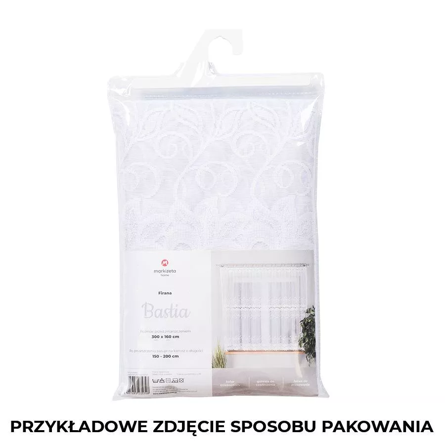 BASTIA Firanka żakardowa gotowa, szerokość 320 x wysokość 160cm, kolor 001 biały 648107/FBL/001/320160/1