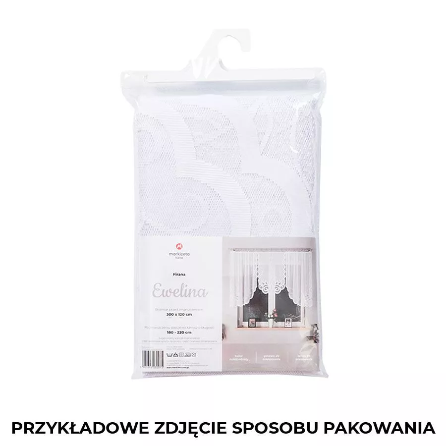 EWELINA Firanka żakardowa gotowa, szerokość 300 x wysokość 160cm, kolor 001 biały 019312/FBL/001/300160/1