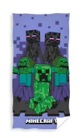 Ręcznik dziecięcy 70x140 Minecraft plażowy fioletowy bawełniany C24