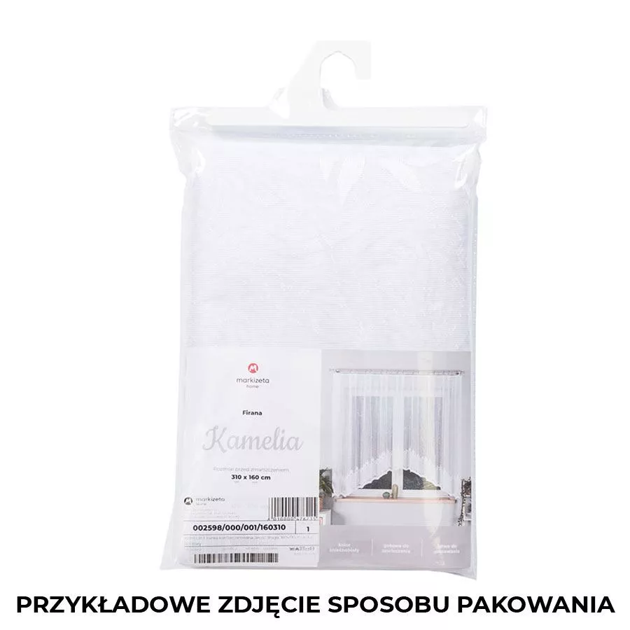 KAMELIA Firanka żakardowa gotowa, szerokość 310 x wysokość 160cm, kolor 001 biały 002598/FBL/001/310160/1