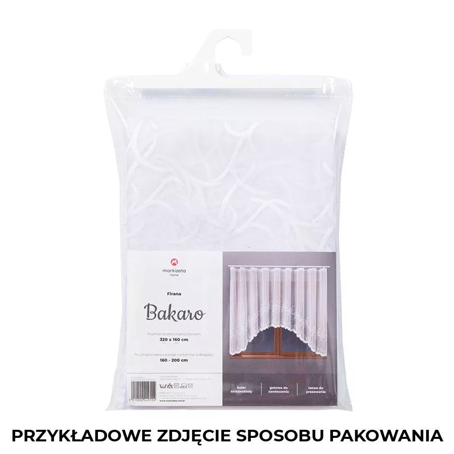 BAKARO Firanka żakardowa gotowa, szerokość 320 x wysokość 160cm, kolor 001 biały 023297/FBL/001/320160/1