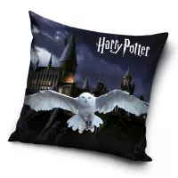 Poduszka dekoracyjna 40x40 Harry Potter Hedwiga grafitowa welwetowa 12 Carbotex