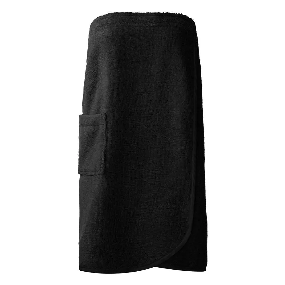 Ręcznik damski do sauny Pareo new L/XL  czarne frotte bawełniany