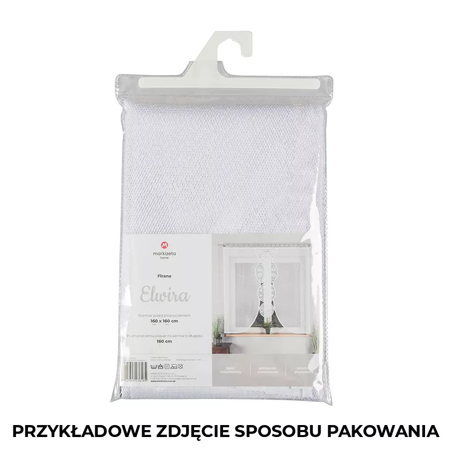 ELWIRA Panel żakardowy gotowy, szerokość 160 x wysokość 160cm, kolor 001 biały 019395/PBL/001/160160/1