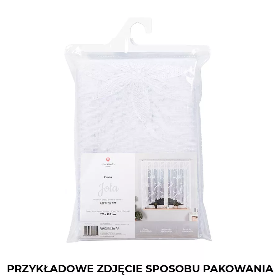 JOLA Firanka żakardowa gotowa, szerokość 330 x wysokość 160cm, kolor 001 biały 007079/FBL/001/330160/1