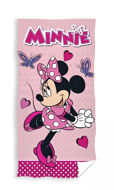 Ręcznik dziecięcy 70x140 Myszka Minnie  różowy plażowy bawełniany C24