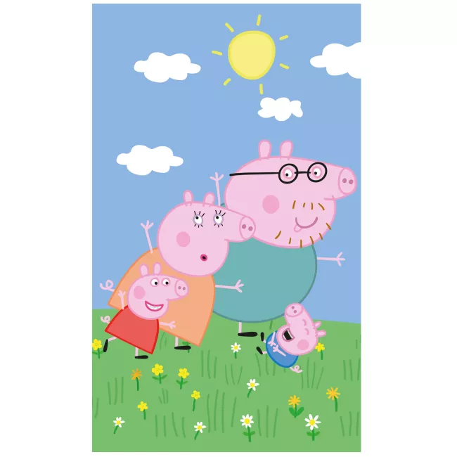 Ręcznik dziecięcy 30x50 Świnka Peppa  family niebieski bawełniany Faro