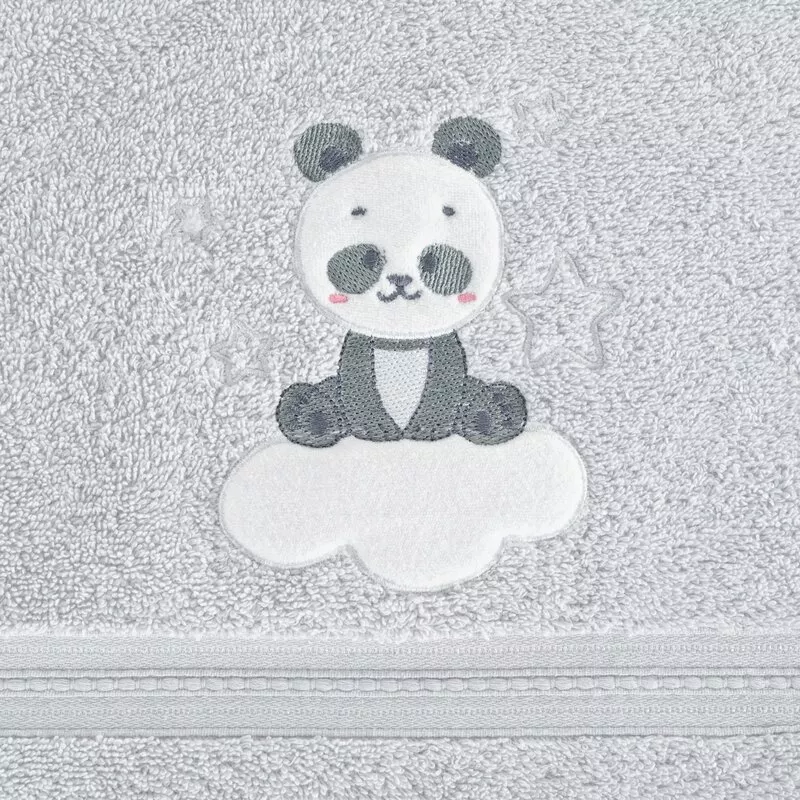 Ręcznik dziecięcy 70x140 Baby 63 srebrny  Panda 450g/m2 Eurofirany