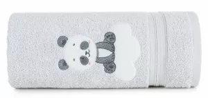 Ręcznik dziecięcy 70x140 Baby 63 srebrny  Panda 450g/m2 Eurofirany