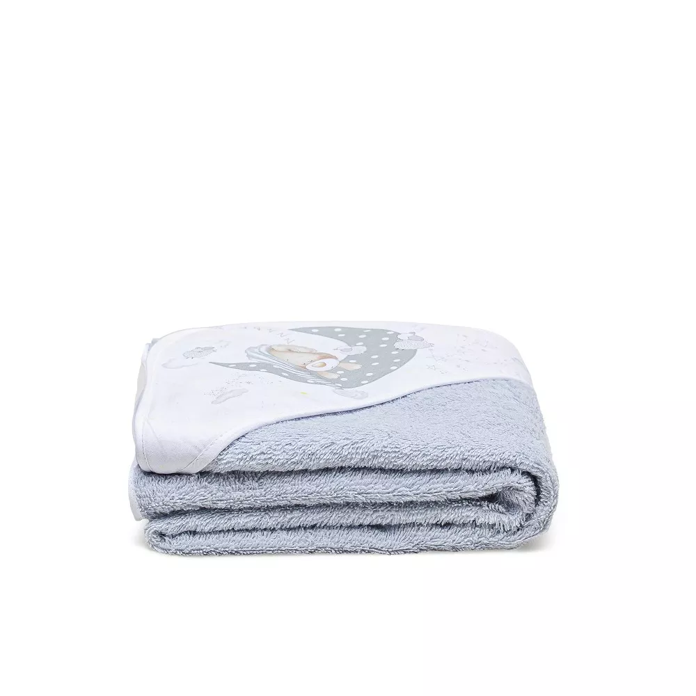 Okrycie kąpielowe 100x100 Miś 2 szary  ręcznik z kapturkiem