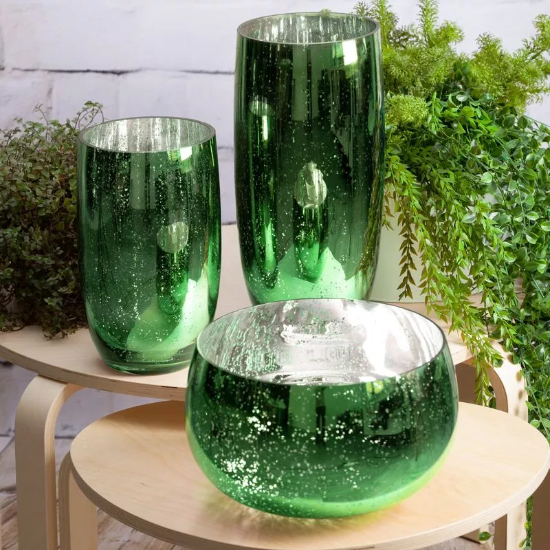 Szklany wazony dekoracyjny Molly 16x38  zielony