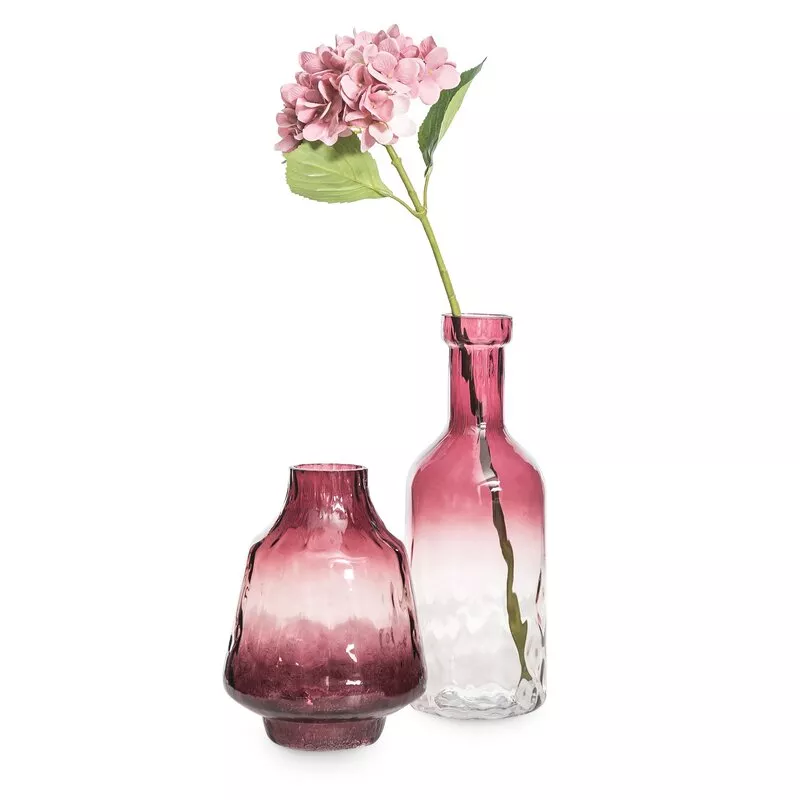 Szklany wazon dekoracyjny 14x38 Carly  różowy