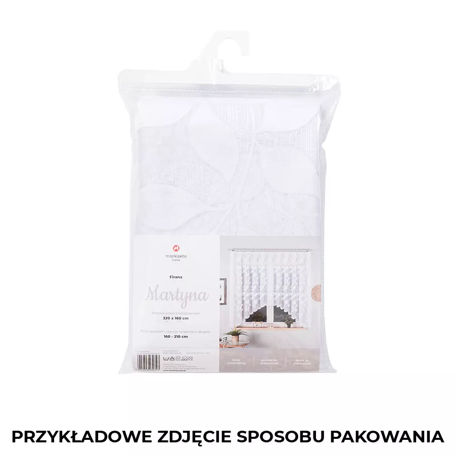 MARTYNA Firanka żakardowa gotowa na prosto, szerokość 200 x wysokość 250cm, kolor 001 biały 023083/FBP/001/200250/1