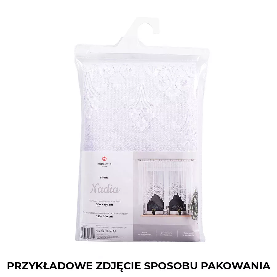 NADIA Firanka żakardowa gotowa, szerokość 300 x wysokość 160cm, kolor 001 biały 017794/FBL/001/300160/1