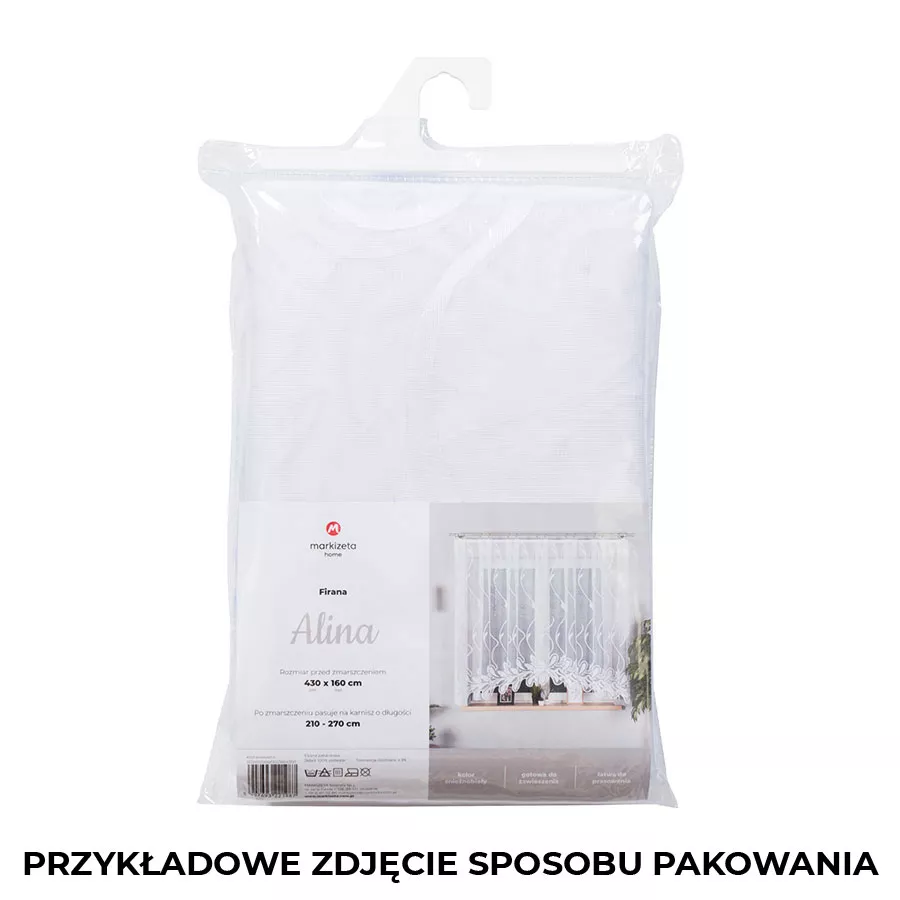 SONIA Firanka żakardowa gotowa, szerokość 450 x wysokość 160cm, kolor 001 biały 092918/FBL/001/450160/1