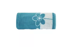 Ręcznik Paloma 2 70x140 aqua turkusowy kwiatki 450g/m2 Greno