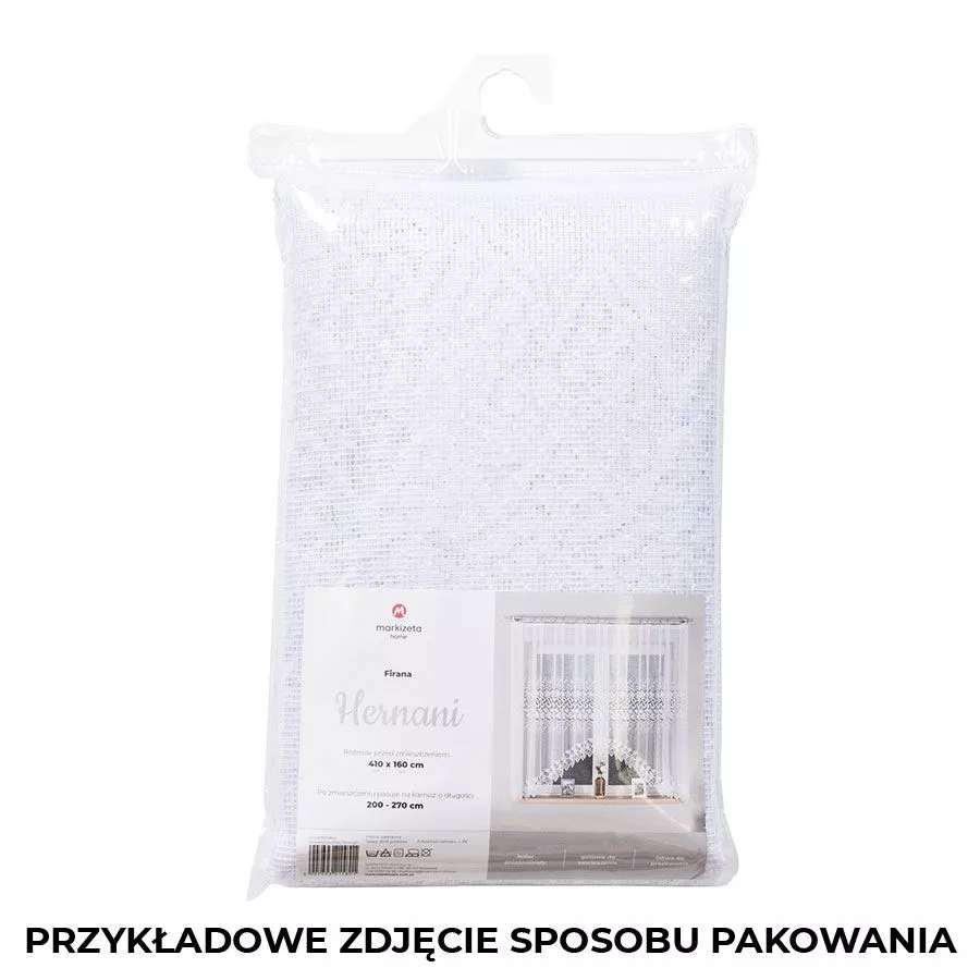 HERNANI Firanka żakardowa gotowa, szerokość 410 x wysokość 160cm, kolor 001 biały 004465/FBL/001/410160/1