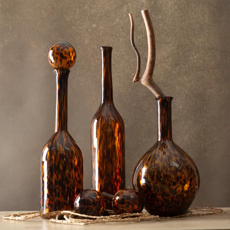 Szklany wazon dekoracyjny 14x60 Isla  pomarańczowy
