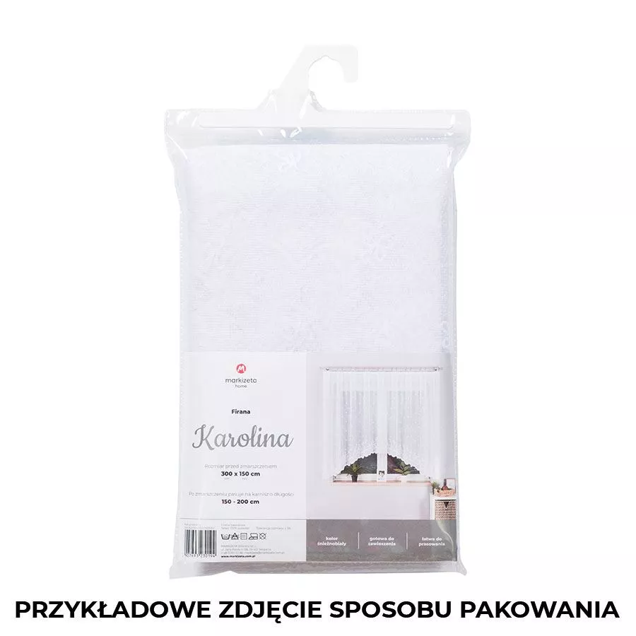 KAROLINA Firanka żakardowa gotowa, szerokość 300 x wysokość 120cm, kolor 001 biały 054160/FBL/001/300120/1