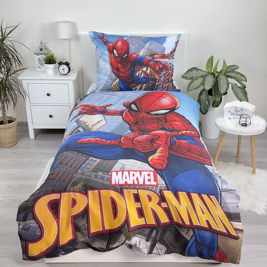 Pościel bawełniana 140x200 Spiderman  Człowiek Pająk poszewka 70x90 Kids25