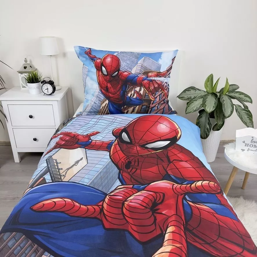 Pościel bawełniana 140x200 Spiderman  Człowiek Pająk poszewka 70x90 Kids25