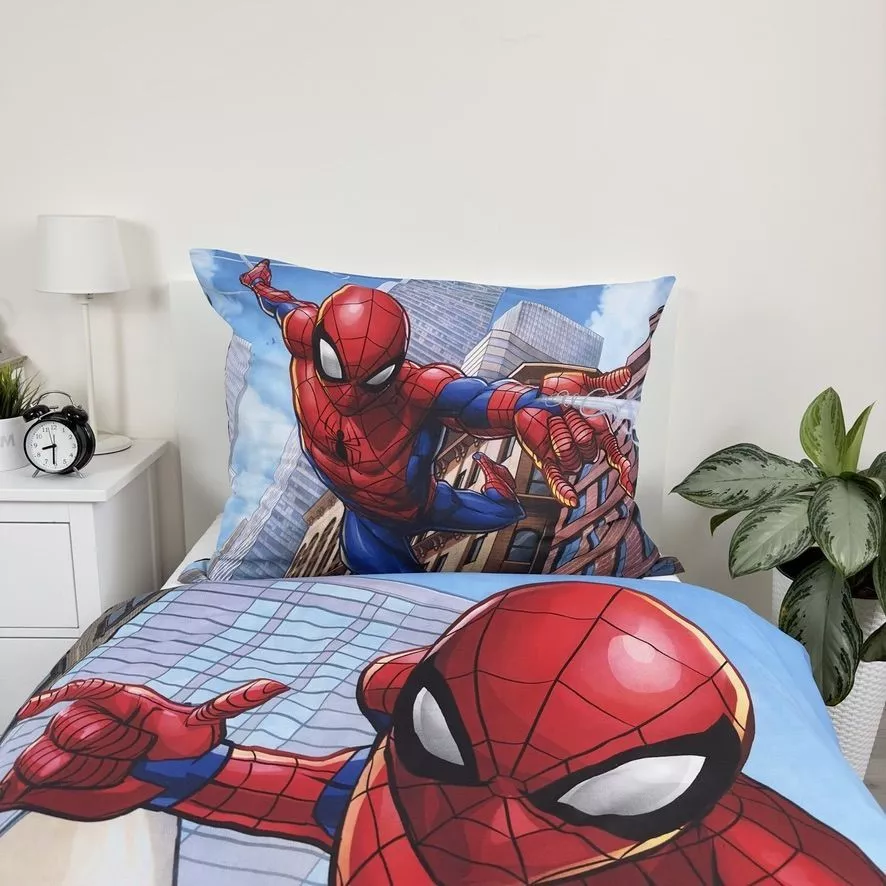 Pościel bawełniana 140x200 Spiderman  Człowiek Pająk poszewka 70x90 Kids25