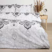 Pościel bawełniana 160x200 Luxury Grey  szara ornamenty Cottonlove Exclusive