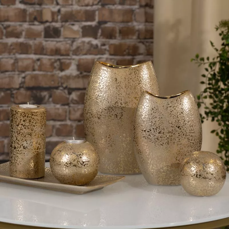 Kula ceramiczna Edita 9x9 złota  dekoracyjna Eurofirany