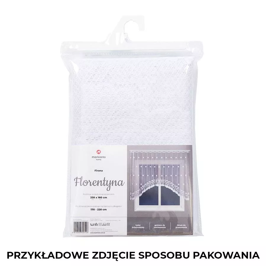 FLORENTYNA Firanka żakardowa gotowa, szerokość 330 x wysokość 160cm, kolor 001 biały 004421/FBL/001/330160/1