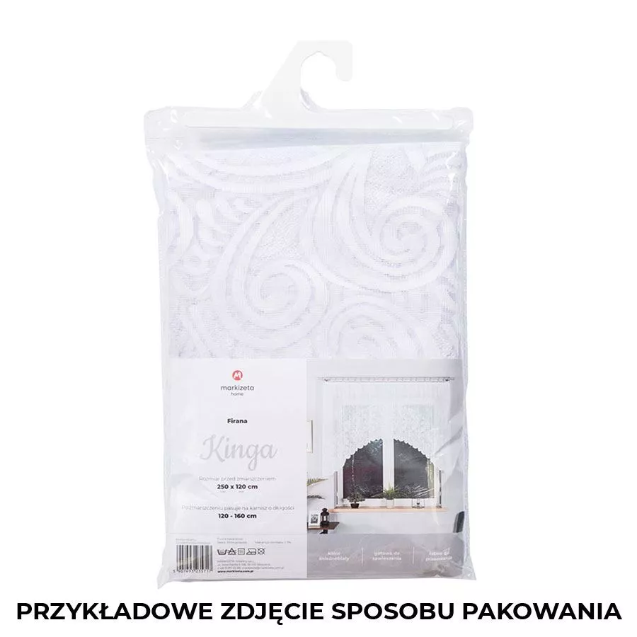 KINGA Firanka żakardowa gotowa, szerokość 300 x wysokość 160cm, kolor 001 biały 023391/FBL/001/300160/1