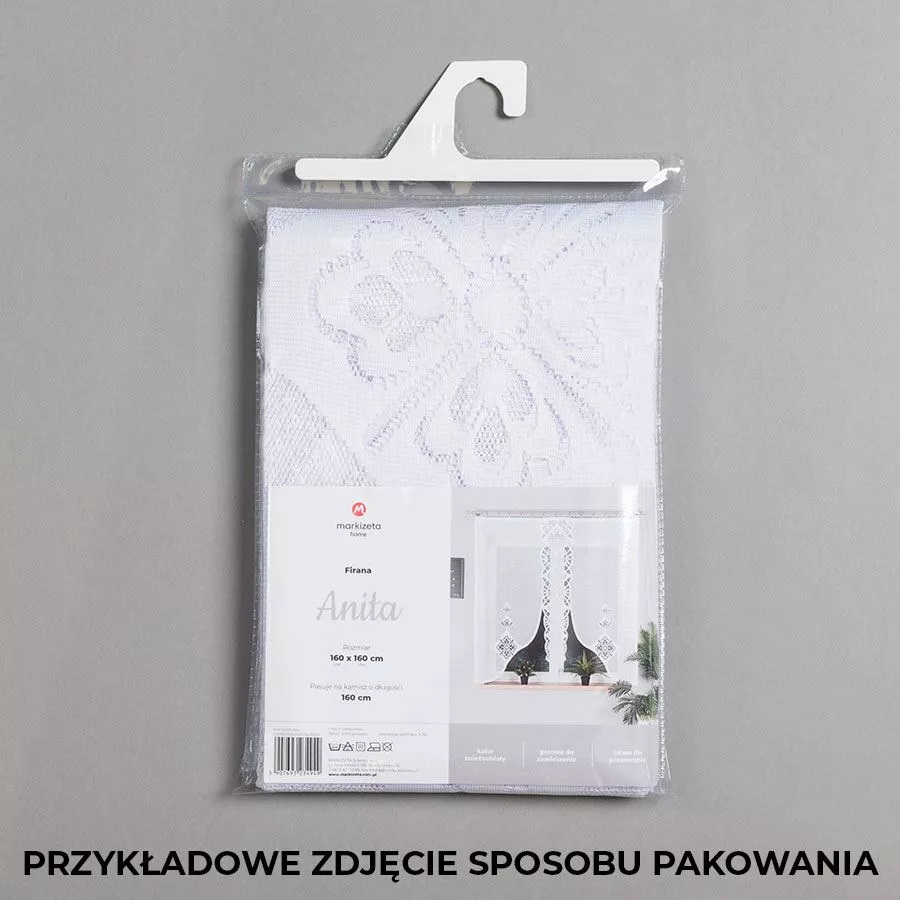 ANITA Panel żakardowy gotowy, szerokość 160 x wysokość 160cm, kolor 001 biały 019385/PBL/001/160160/1