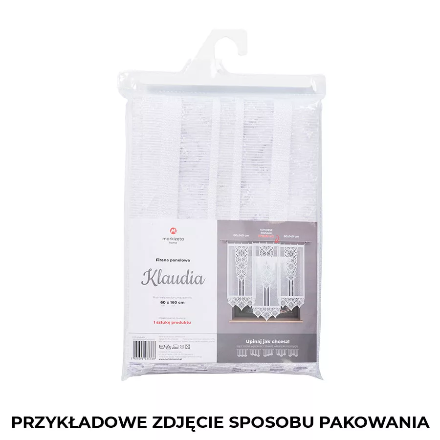 URSZULA Panel żakardowy gotowy, szerokość 110 x wysokość 160cm, kolor 001 biały 001343/PBL/001/110160/1