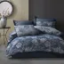 Pościel bawełniana 160x200 kwiaty  niebieska szara żakardowa Cottonlove Jacquard