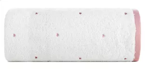 Ręcznik dziecięcy 50x90 Baby 56 biały różowy serca 480g/m2 Eurofirany