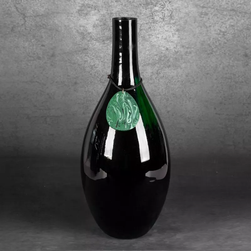 Szklany wazon dekoracyjny 18x48 Capri  czarny