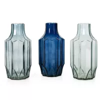 Szklany wazon dekoracyjny 12x12x25  niebieski