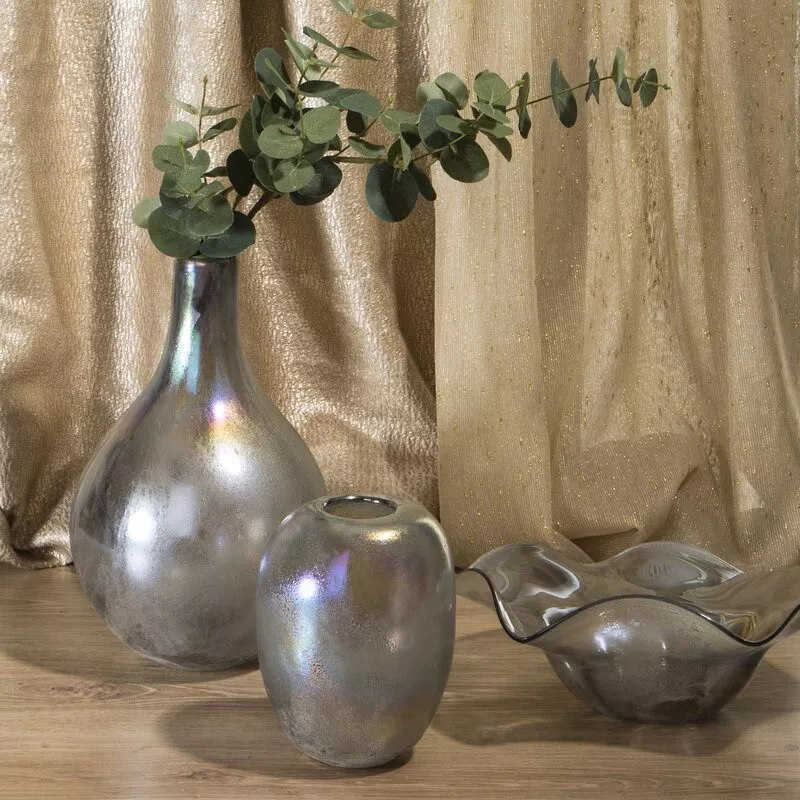 Szklany wazon dekoracyjny 14x18 Mason 1  srebrny
