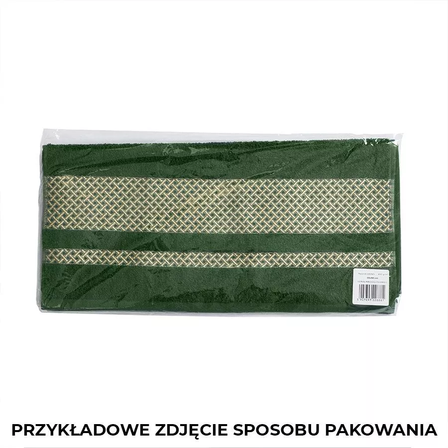 LIONEL Ręcznik, 50x90cm, kolor 202 ciemno zielony;butelkowy ze srebrną bordiurą LIONEL/RB0/202/050090/1