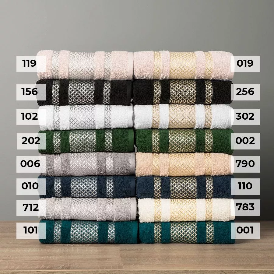 LIONEL Ręcznik, 50x90cm, kolor 101 ciemno turkusowy;petrol ze srebrną bordiurą LIONEL/RB0/101/050090/1
