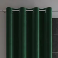 VELVI Zasłona gotowa na przelotkach, szerokość 140 x wysokość 260cm, kolor 010 ciemny zielony; butelkowy VELVI0/ZGP/010/140260/1